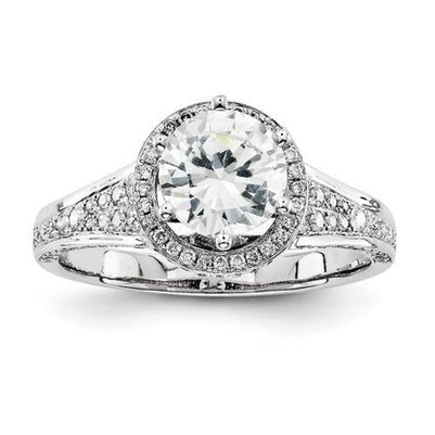 3,05 Karat runder Echt Diamant mit Akzenten Halo-Verlobungsring