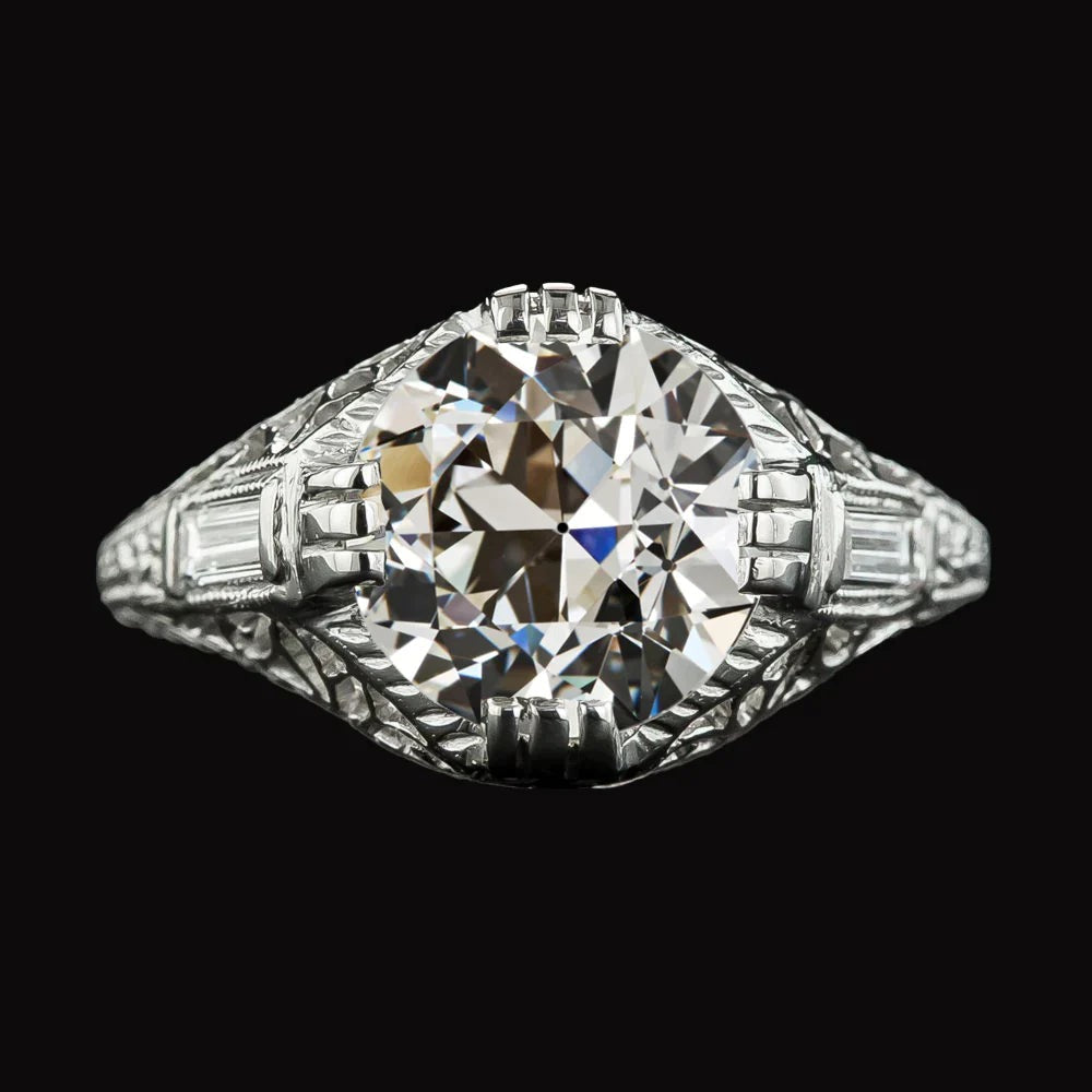 30K Natürliche Diamant Verlobungsring im Vintage-Stil