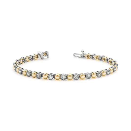 3,15 Karat Echt Funkelnde Diamanten Brillant Schliff Armband Gold 14K