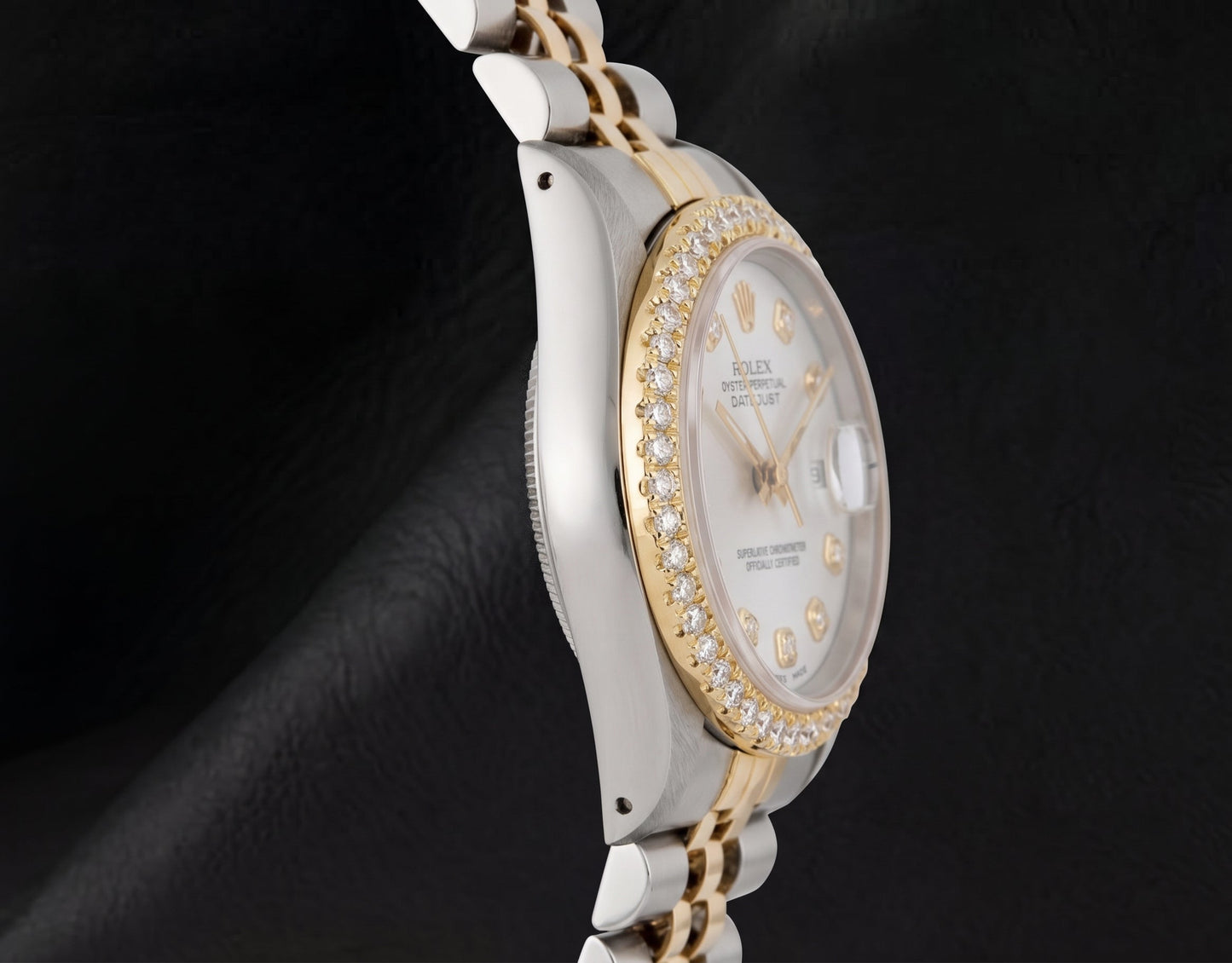 Rolex 68273 Datejust 31 mm Bicolor Uhr mit silbernem Diamantzifferblatt