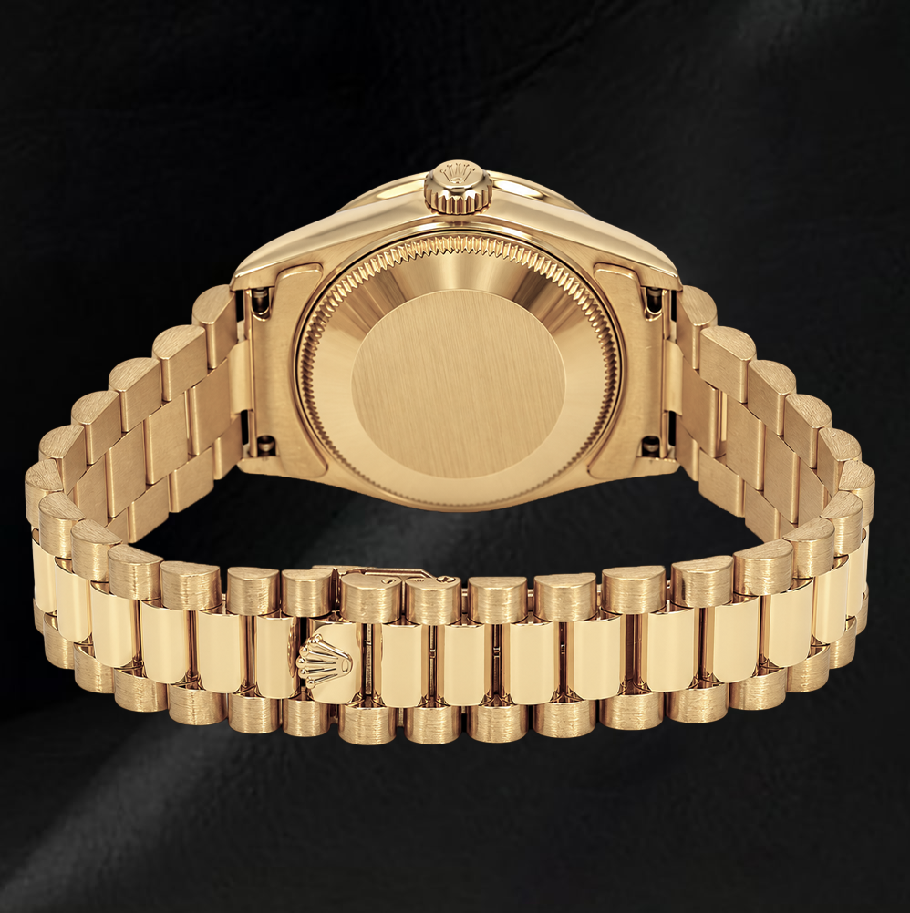 Rolex Datejust 68278 31 mm Diamant-Pavé-Zifferblatt President-Armbanduhr 18 Karat
