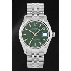 31 mm Rolex Datejust Mintgrüne Stahluhr mit leuchtendem Zifferblatt