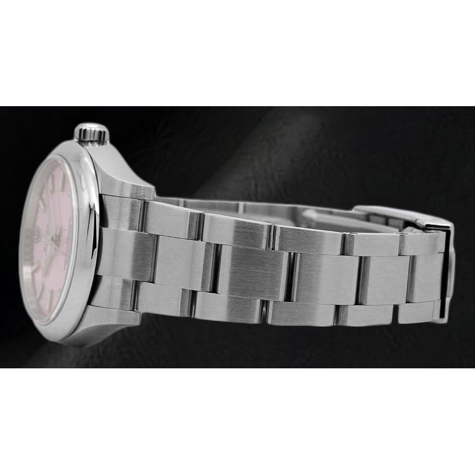 Damen-Stahluhr in Bonbonrosa Rolex