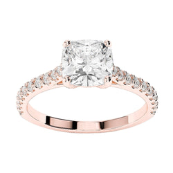 3,25 Karat Roségold Verlobungsring mit Kissen und Echt Diamant Neu