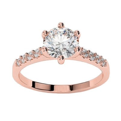 3,25 Karat funkelnder runder Natürliche Diamanten Jubiläumsring Roségold 14K