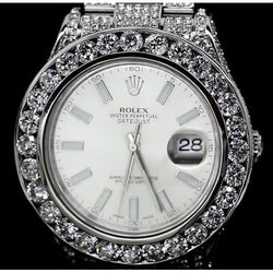 33 ct. Benutzerdefinierte Diamant Rolex Date Just Uhr Oyster Armband Edelstahl