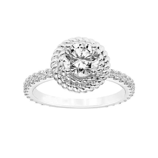 3,40 ct Wunderschöner Natürlich Diamant-Jubiläumsring Twisted Rope Style Shank