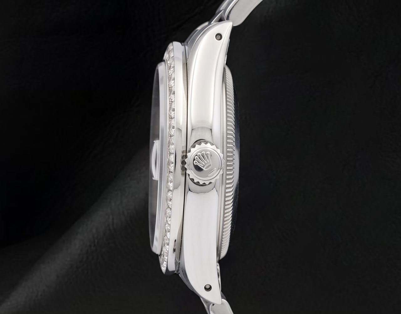 Rolex 34 mm Oyster-Armband 1500 Uhr mit weißem Perlmutt-Diamantzifferblatt
