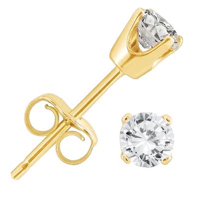 3,50 Karat Natürliche Diamant Ohrstecker Gelbgold 14K