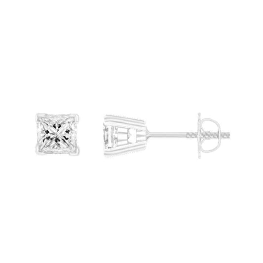 3,50 ct Princess Cut Echt Diamant Ohrstecker 14K Weißgold