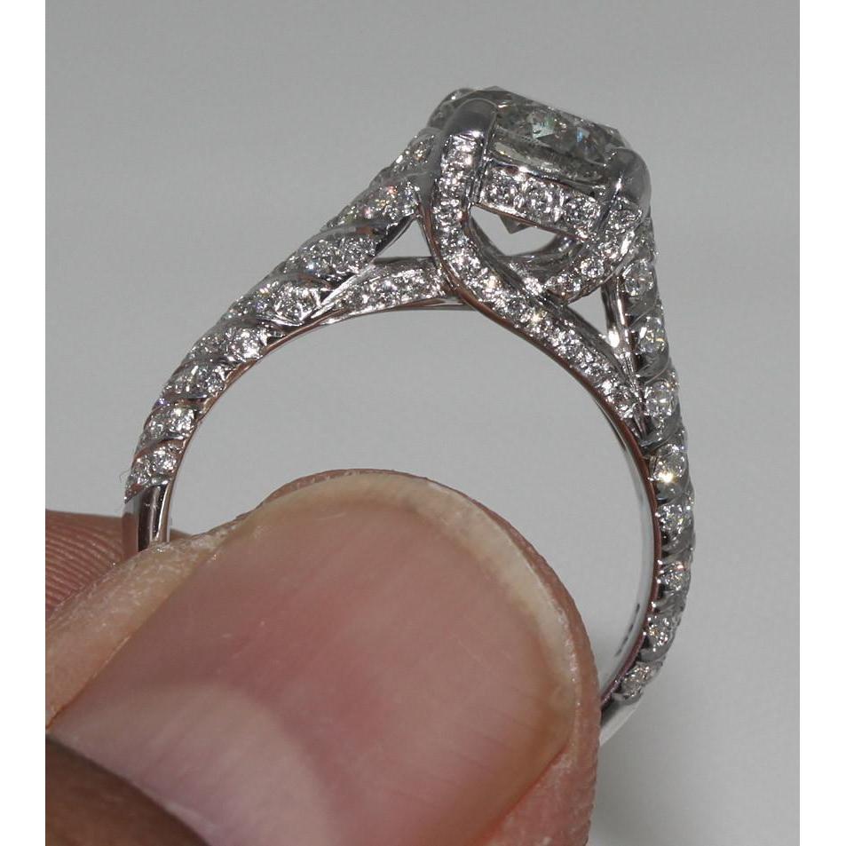 3,50 ct. Echt Diamant-Verlobungsring Micro Pave Goldring