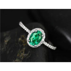3,6 Karat grüner-Smaragd-Ovalschliff-Diamant-Verlobungsring