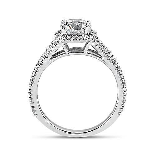 3,62 Karat runder Echt Diamant Halo Ring Weißgold 14K