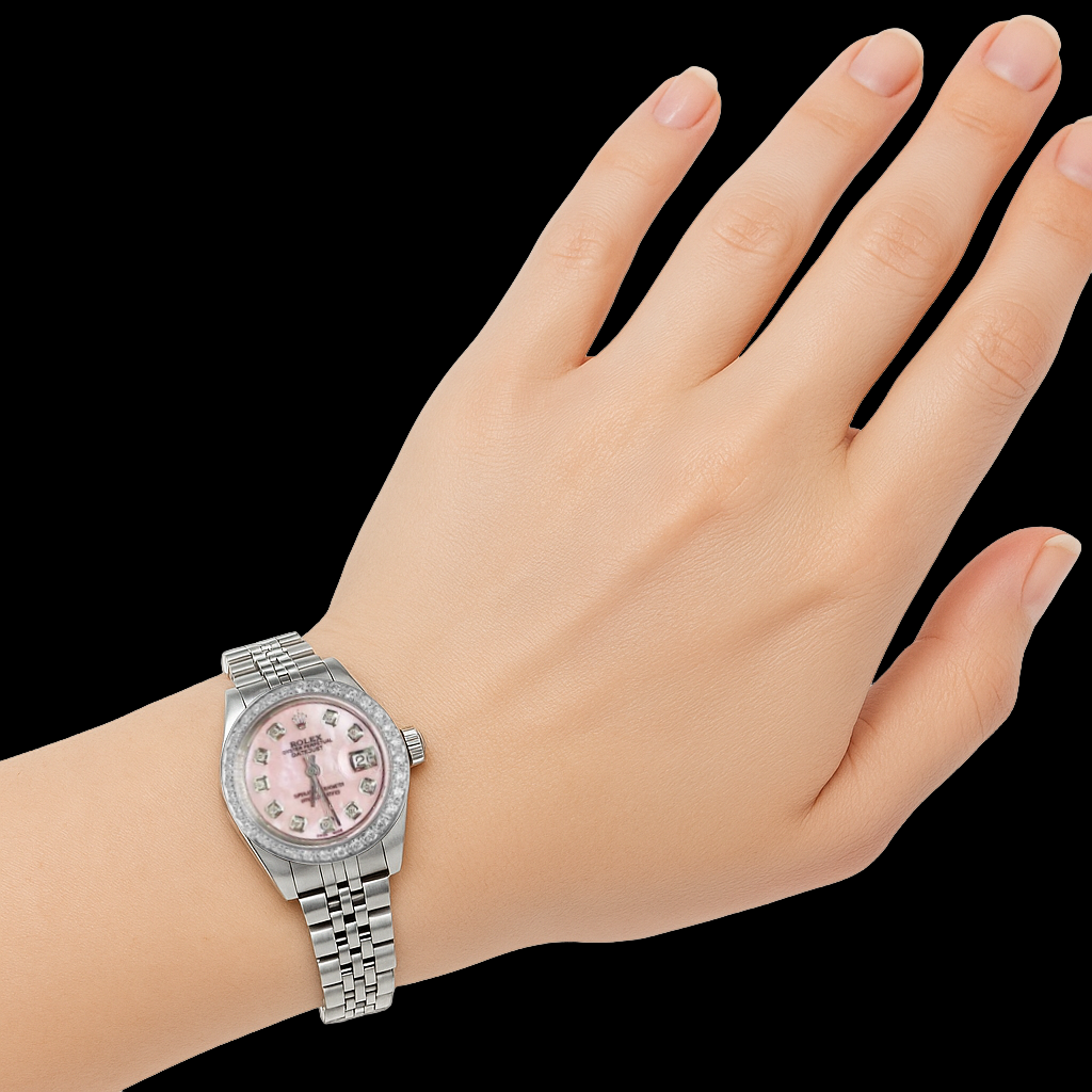 Rolex Datejust Edelstahl Jubilee Armband Rosa Mop Diamant Zifferblatt Damenuhr