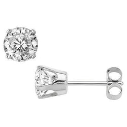 3,80 ct Wunderschöne Damen Ohrstecker mit Echt Aus der Erde Abgebauter Natürlicher Diamanten im Rundschliff Weißgold