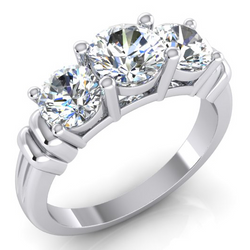 3 Stein Aus der Erde Abgebauter Natürlicher Diamant Ring Echt
