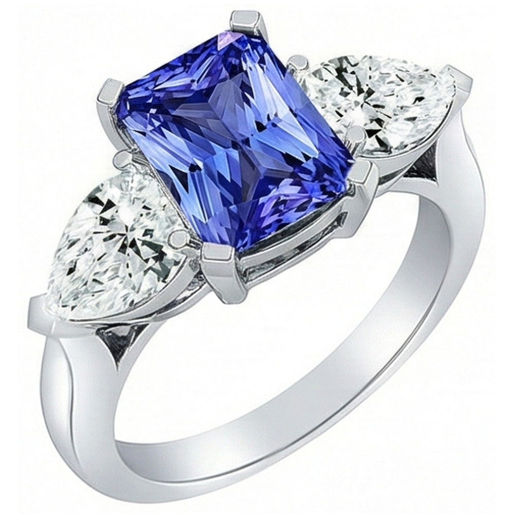 echter pear diamant 2.50Karat ring Vorderansicht