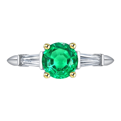 Schmuckstein-Ring Zweifarbiges 14K Gold – Kolumbianischer