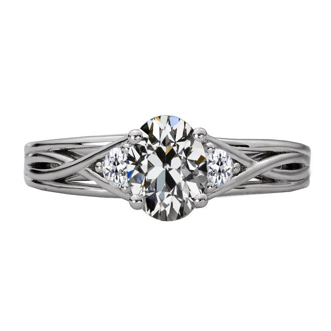 Luxuriöser Brillant Drei-Stein-Ring 3 Karat – Hauptansicht
