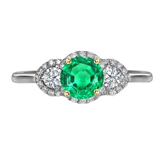 Stilvoller Edler Smaragd Edelstein-Ring 2 Karat – Hauptansicht