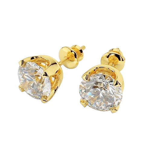3.00 Carats Echt Diamanten Studs Earrings Yellow Gold 14K