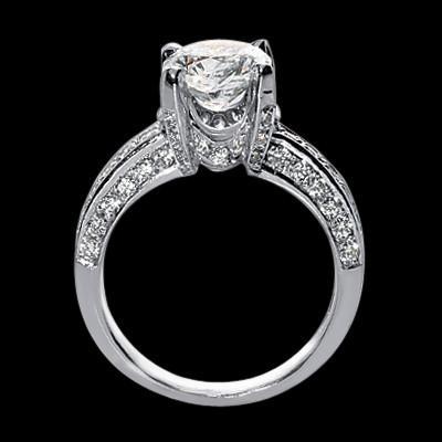 3.01 Karat runder Echt Diamantring mit Akzenten aus massivem Weißgold 14K