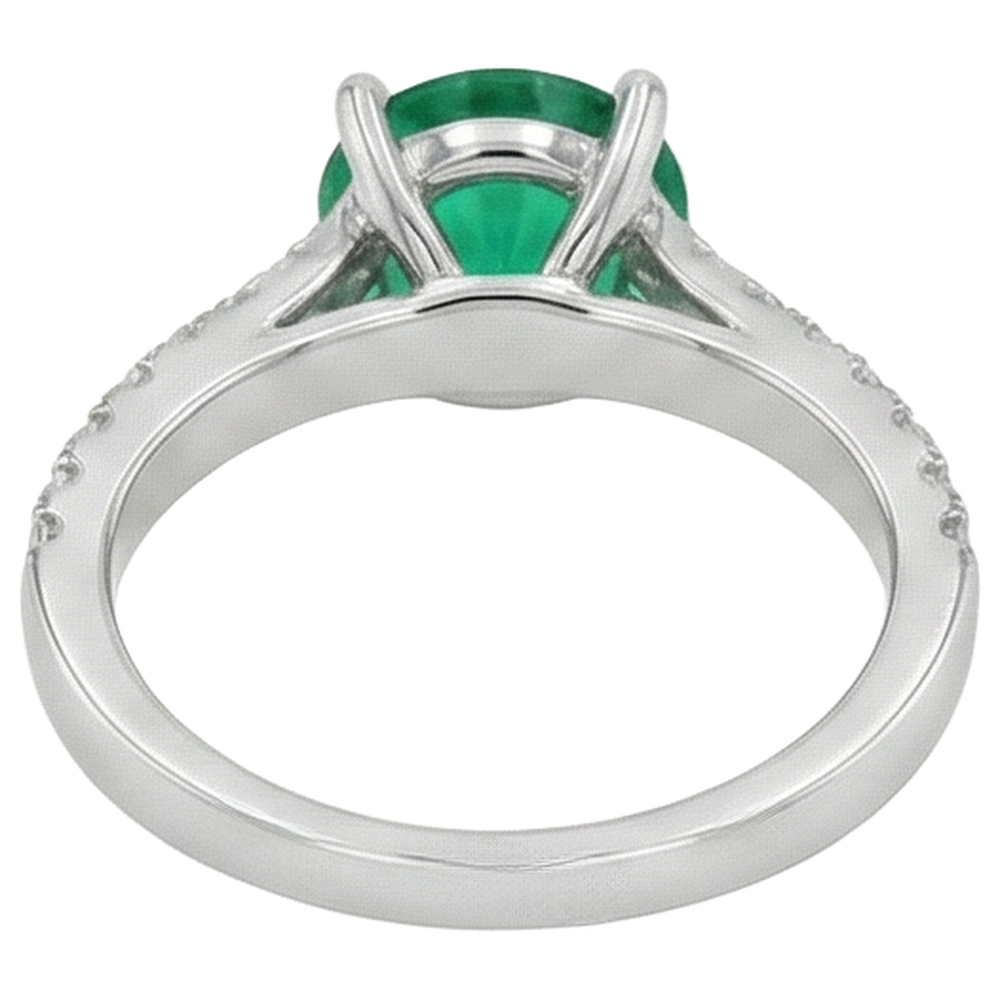 echter round smaragd 3.15Karat ring Band Detail