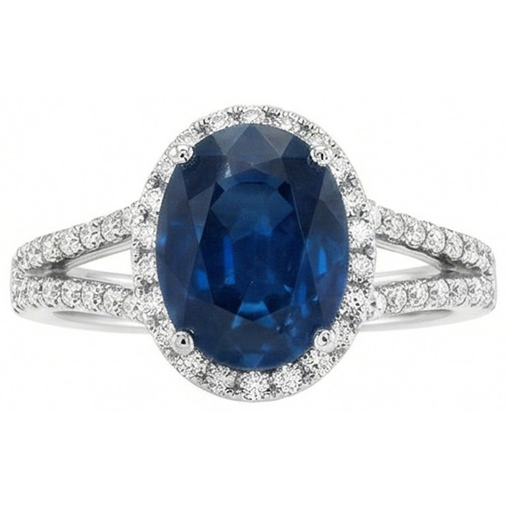 echter oval diamant 3.20Karat ring Vorderansicht