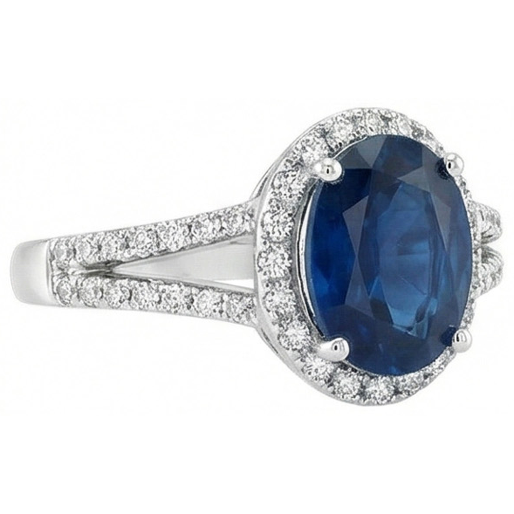 echter oval diamant 3.20Karat ring Seitenansicht