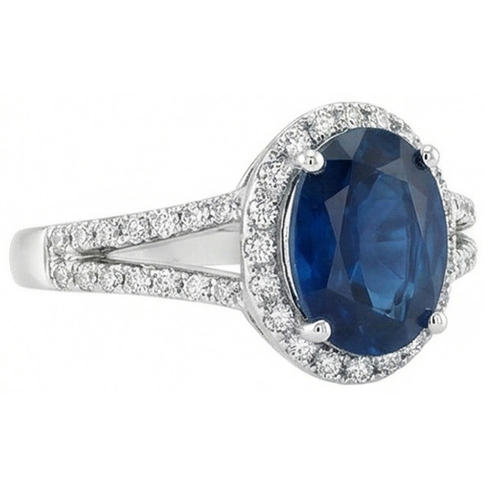 echter oval diamant 3.20Karat ring Seitenansicht