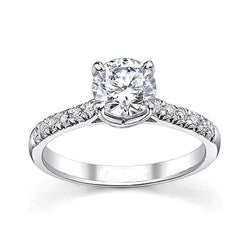 3.20 Karat Runder Echt Aus der Erde Abgebauter Natürlicher Diamanten Jubiläumsring Weißgold 14K