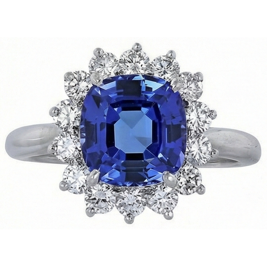 echter asscher diamant 3.25Karat ring Seitenansicht