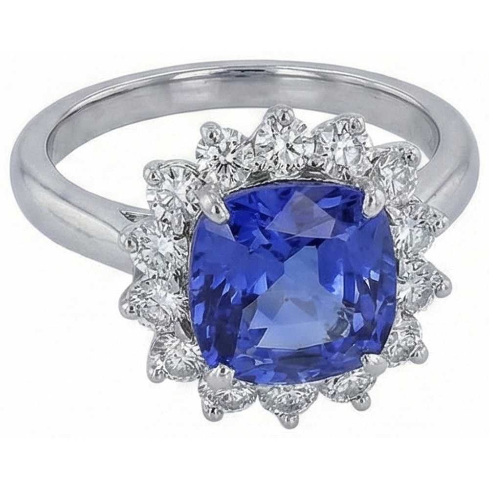 echter asscher diamant 3.25Karat ring Detailansicht