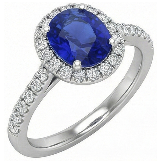 echter oval diamant 3.25Karat ring Vorderansicht