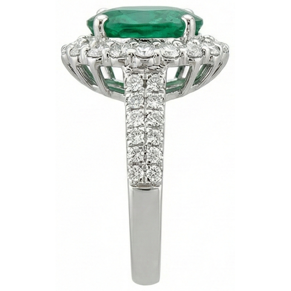 echter oval smaragd 3Karat ring Draufsicht