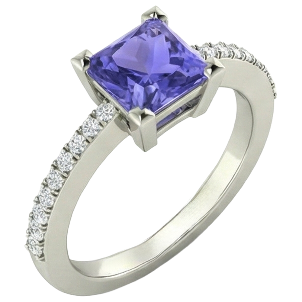 echter princess diamant 3.40Karat ring Detailansicht