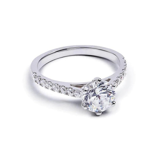 3.40 ct Rundschliff Echt Diamanten Jubiläums-Verlobungsring