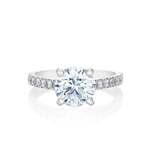 3.40 ct Verlobungsring mit Echt Diamanten im Rundschliff Weißgold Neu
