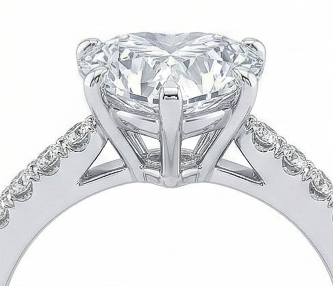 3,50 Karat Herz & Runder Echt Aus der Erde Abgebauter Natürlicher Diamant Ehering Schmuck Neu