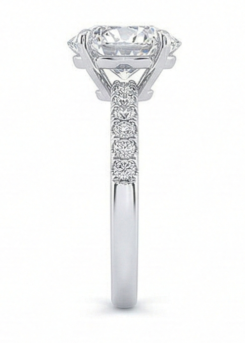 3,50 Karat Herz & Runder Echt Aus der Erde Abgebauter Natürlicher Diamant Ehering Schmuck Neu