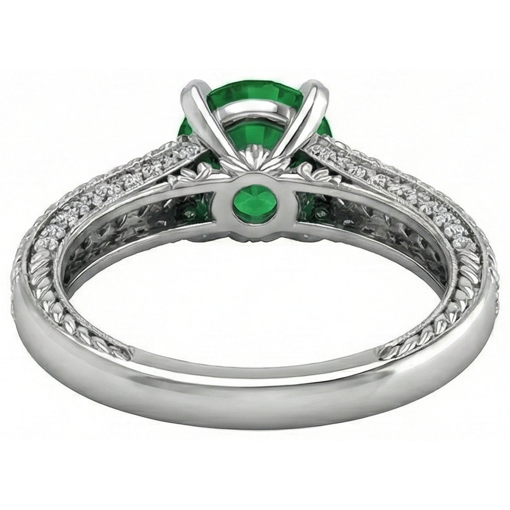 echter round smaragd 3.50Karat ring auf Weiß