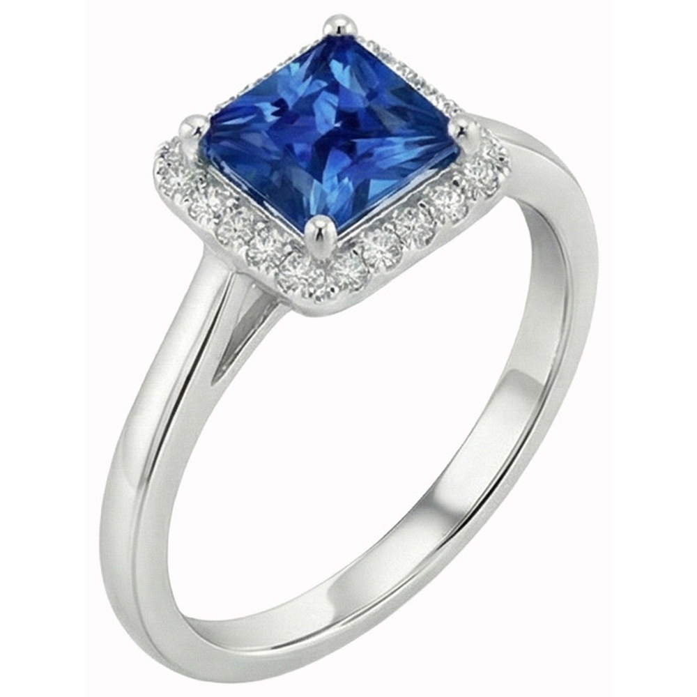 echter princess saphir 3.50Karat ring Detailansicht