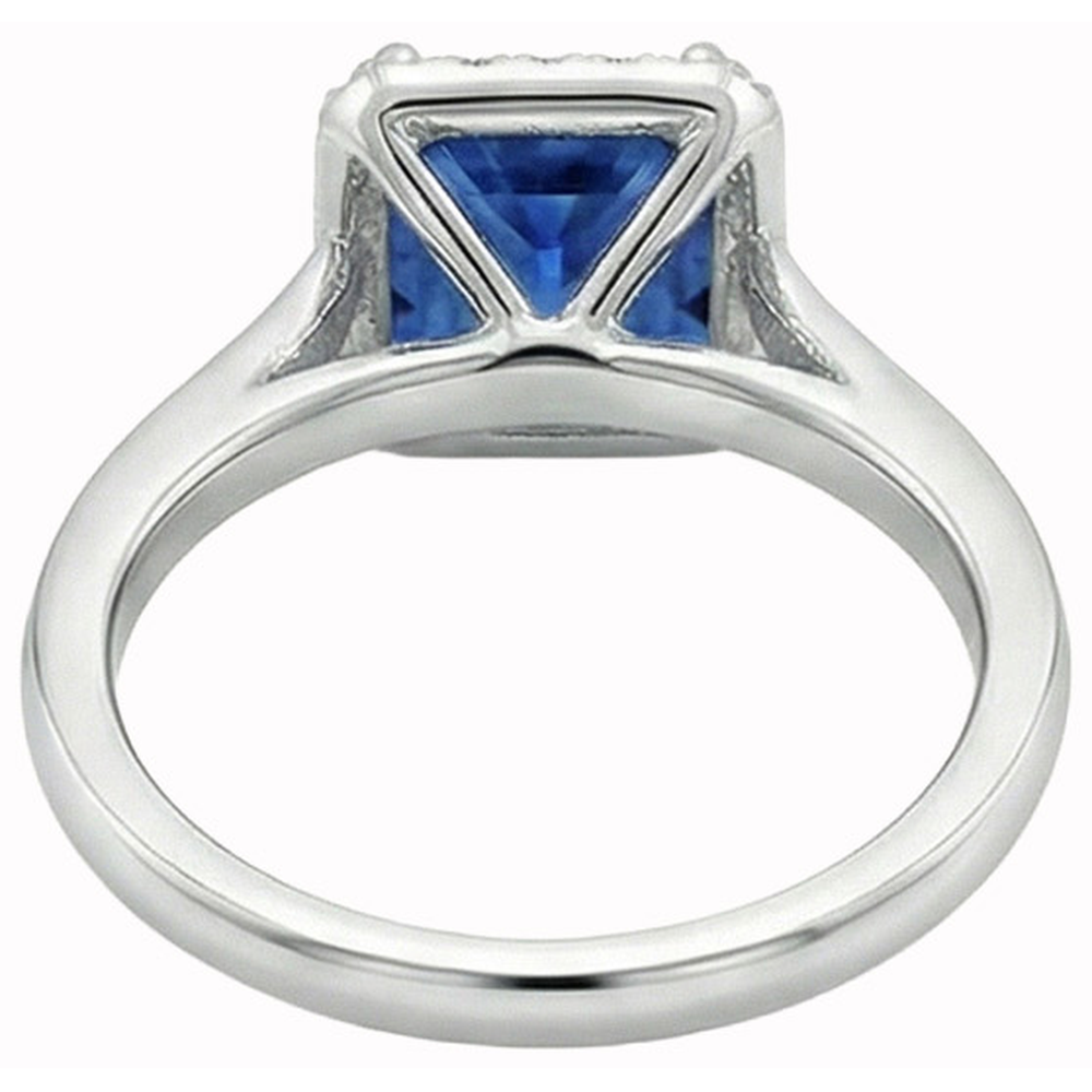 echter princess saphir 3.50Karat ring Profilansicht