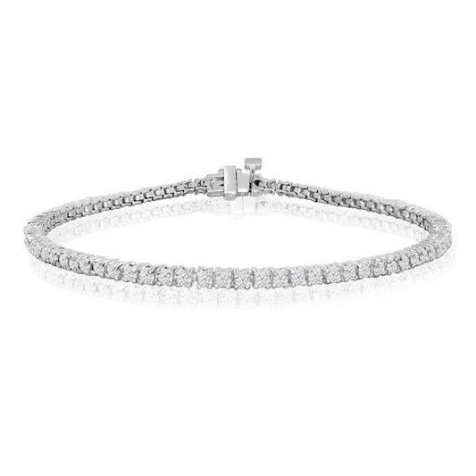 3.50 ct Schönes weißes Tennisarmband mit rundem Echt Diamanten