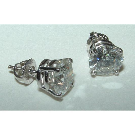 3.51 Karat Echt Diamant Ohrstecker Solitaire Neu