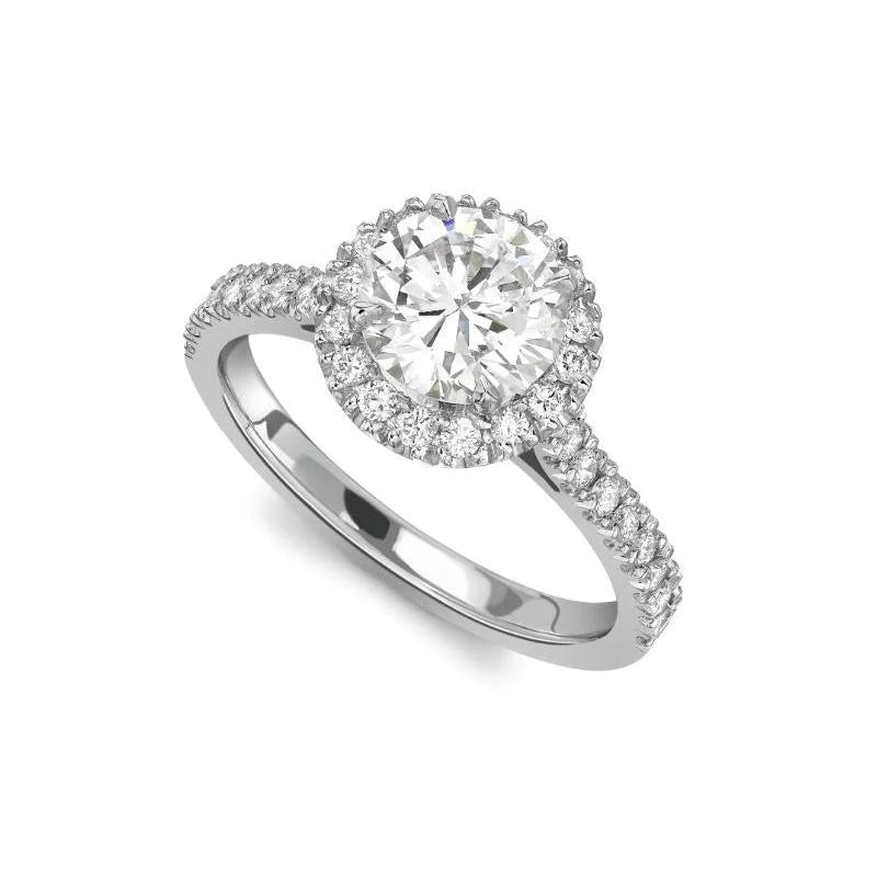 3.60 ct runder Echt Diamant-Halo-Verlobungsring