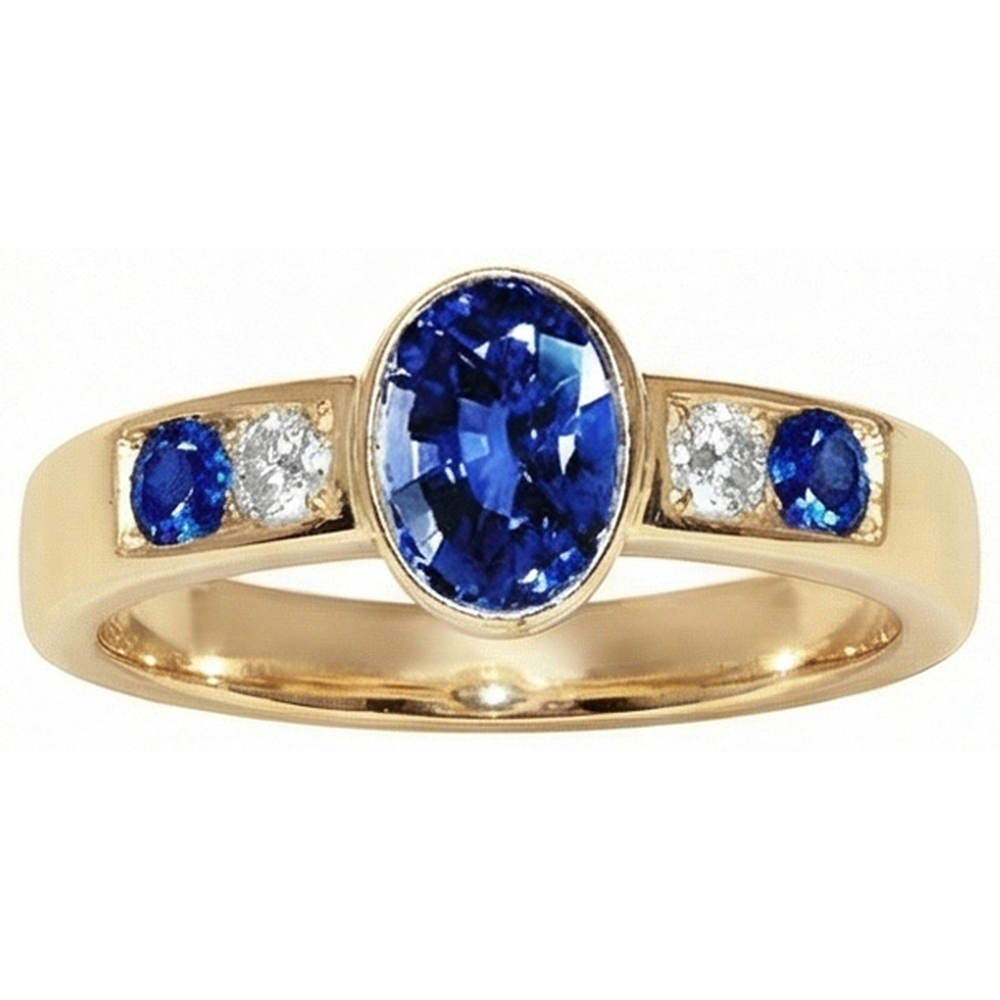 echter oval diamant 3.61Karat ring Seitenansicht