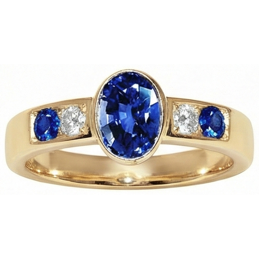echter oval diamant 3.61Karat ring Seitenansicht