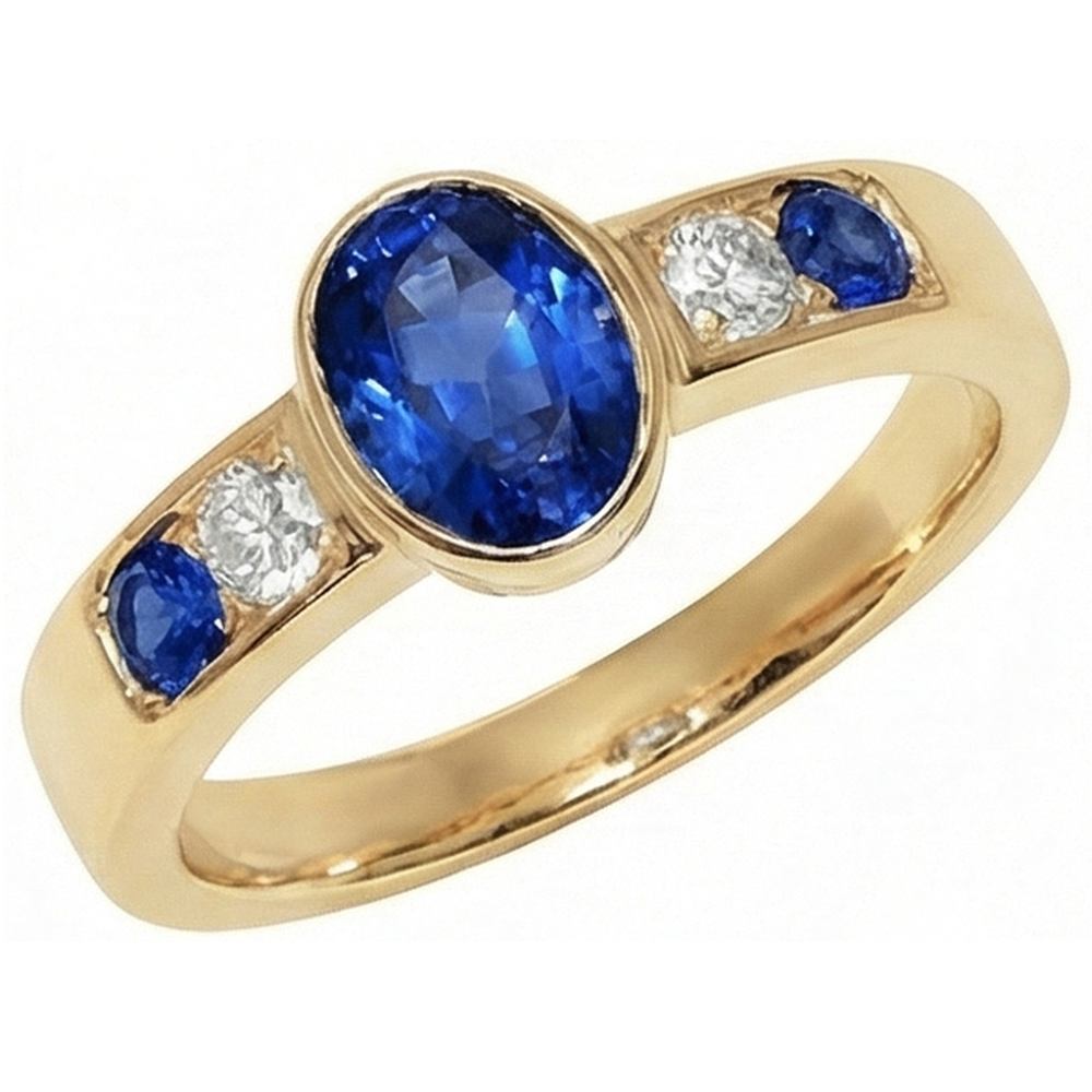 echter oval diamant 3.61Karat ring Vorderansicht