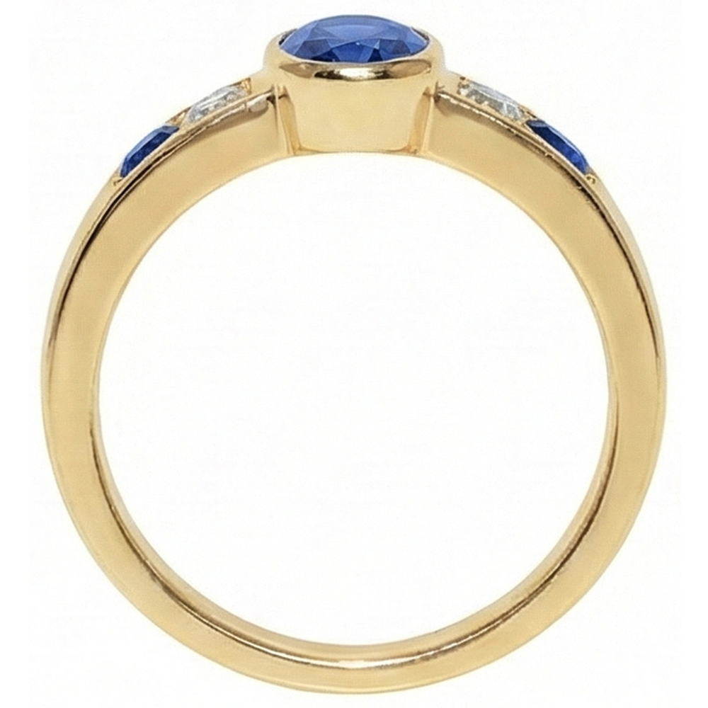 echter oval diamant 3.61Karat ring Profilansicht